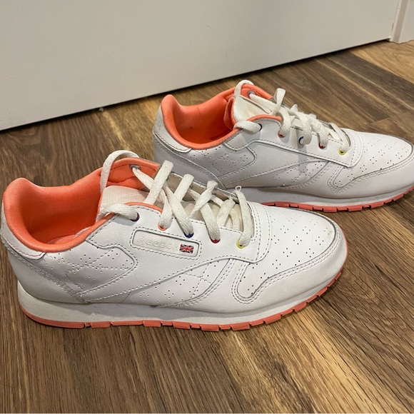 Reebok Other - Reebok Kids White and Coral Sneakers Size Youth 3